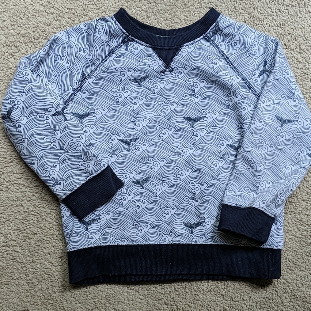 Gymboree whale print crew neck sweatshirt